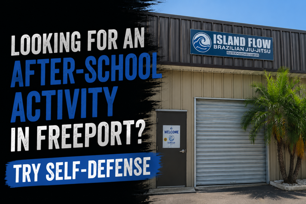 Island Flow BJJ after-school self-defense activity in Freeport, Grand Bahama